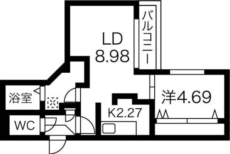 MOIWA VIEW(1LDK/3階)の間取り写真