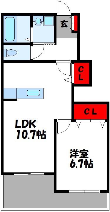メゾン坂汐 II(1LDK/1階)の間取り写真