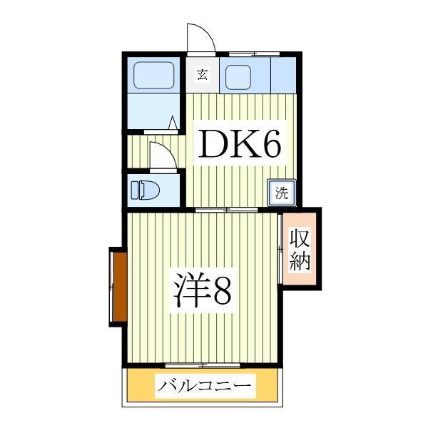 メゾン長妻I(1K/2階)の間取り写真