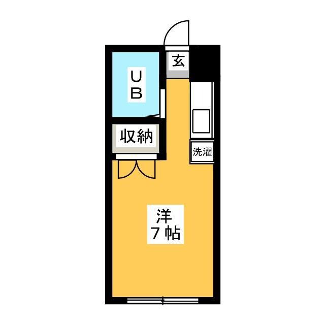 ペール・メールRISAII(ワンルーム/1階)の間取り写真