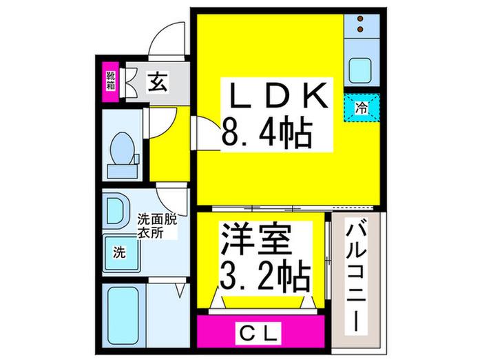 SEA GARDEN RINKU(1LDK/1階)の間取り写真