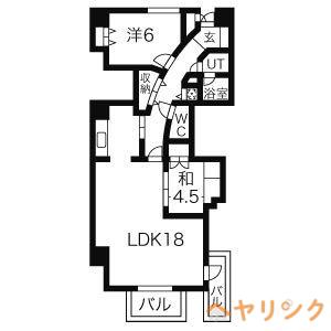 カ・ドーロ・ムロガ(2LDK/5階)の間取り写真
