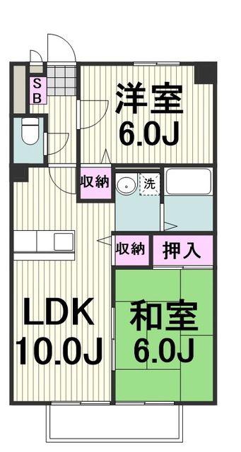 サンモール小机I(2LDK/2階)の間取り写真