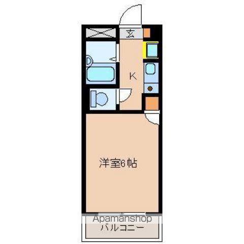 オクトワール宮崎北(1K/5階)の間取り写真