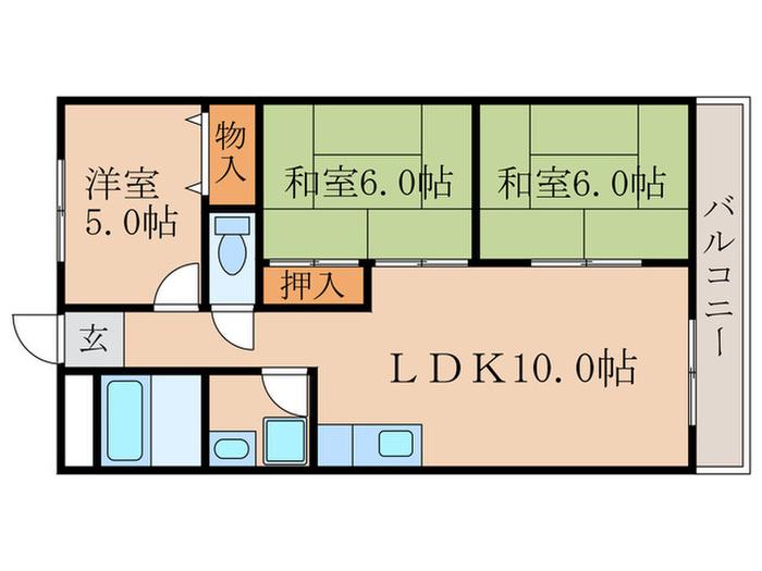 ラ・ヨード24(3LDK/4階)の間取り写真