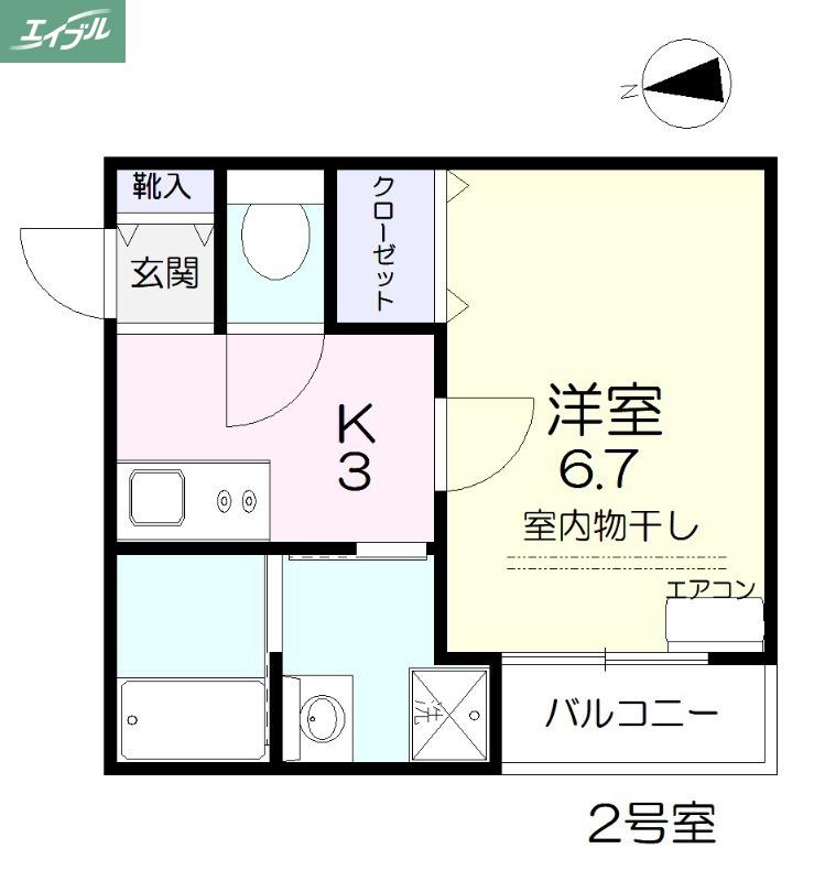 ヴィーナスコート島田本町(1K/3階)の間取り写真