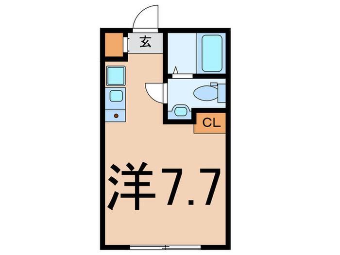 ワイドヒル相模大野(ワンルーム/1階)の間取り写真