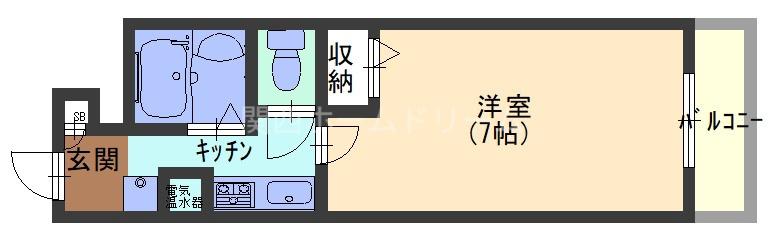 アーバンヨシダII(1K/3階)の間取り写真