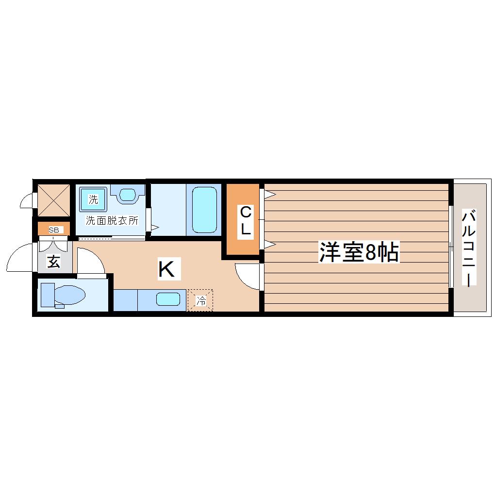 シンフォニー壱番館(1K/2階)の間取り写真