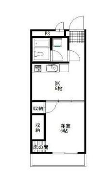 蕨平和マンション(1DK/4階)の間取り写真