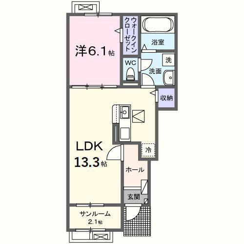 CONSTELLATION(1LDK/1階)の間取り写真