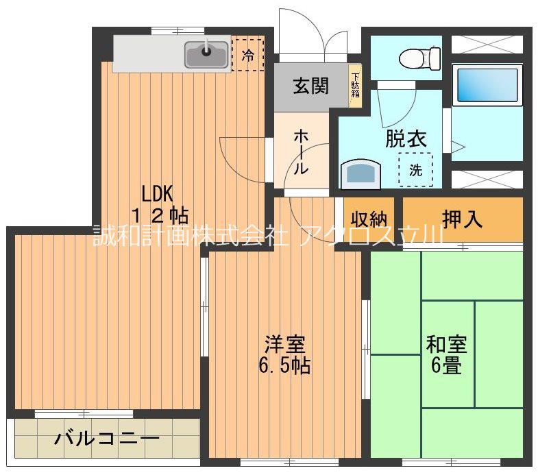 アピアII(2LDK/2階)の間取り写真