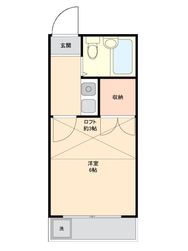 ロジュモン蕨(1K/1階)の間取り写真