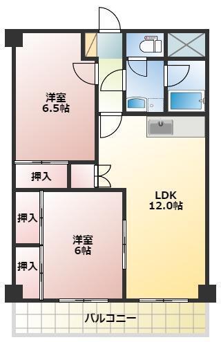 サンシャイン21(2LDK/3階)の間取り写真