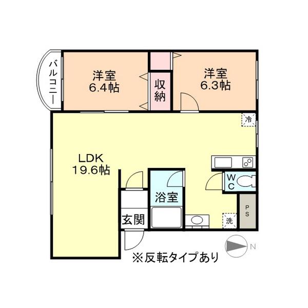 RO-LEX III(2LDK/2階)の間取り写真