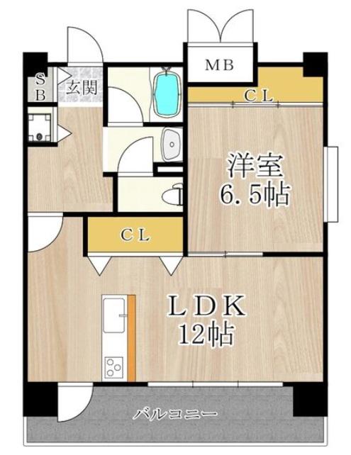 CITY SPIRE桜川I(1LDK/7階)の間取り写真