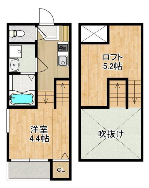 MODERN PALAZZO ISAHAYA MOA(1SK/2階)の間取り写真