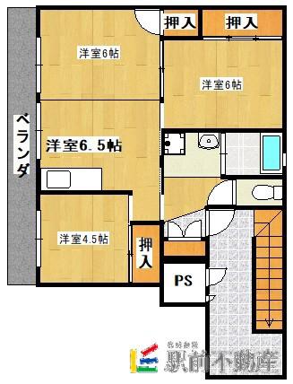 ビレッジハウス白川 2号棟(2LDK/5階)の間取り写真