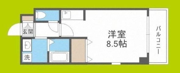 ドミールアプリコット(ワンルーム/3階)の間取り写真