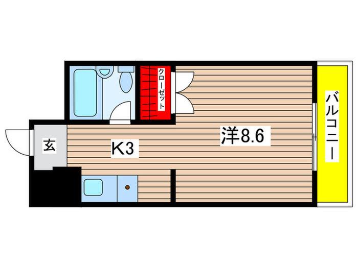 第二沖野館(1K/4階)の間取り写真