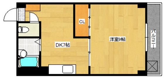 コーポ西翠(1DK/5階)の間取り写真