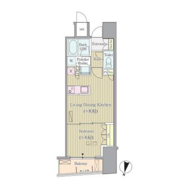 リンデンコート市ヶ谷 部屋番号403(1LDK/4階)の間取り写真