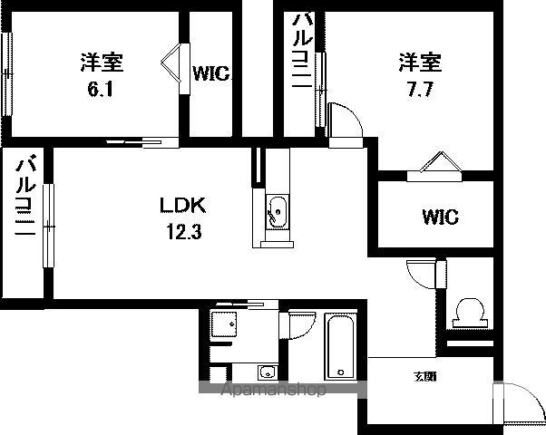 クレストリア(2LDK/3階)の間取り写真