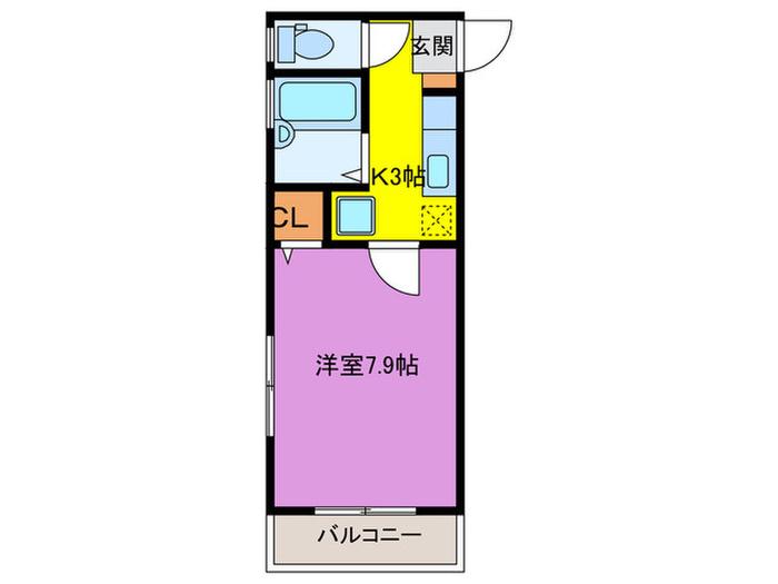 レグラス98(1K/2階)の間取り写真