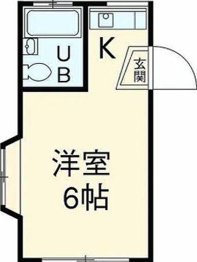 クロノス武蔵新城(ワンルーム/2階)の間取り写真