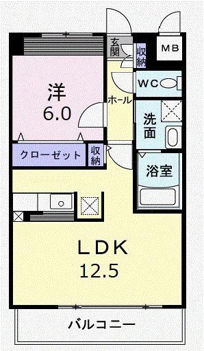 グラン クレシア(1LDK/1階)の間取り写真