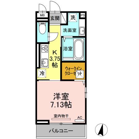 アイリーブ南佐古(1K/3階)の間取り写真