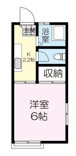 コーポ渡辺(1K/2階)の間取り写真