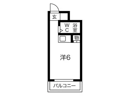 ハートイン元八事(ワンルーム/1階)の間取り写真