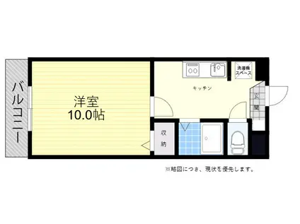 パークサイドKAI(1K/1階)の間取り写真