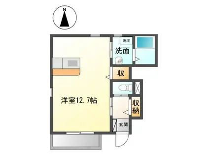 JR東海道本線 岐阜駅 バス乗車時間:25分 最寄りバス停で下車 徒歩2分 2階建 築13年(ワンルーム/1階)の間取り写真