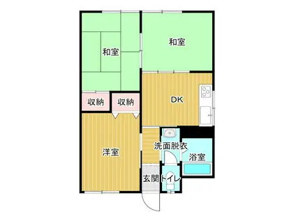 栄玉マンション(3DK/2階)の間取り写真