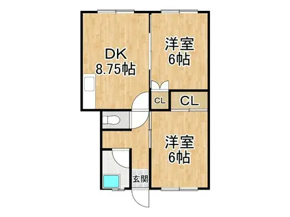 松井ハイツ(2DK/1階)の間取り写真