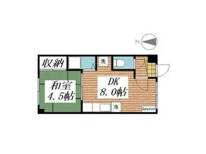 マンション白樺(1DK/1階)の間取り写真