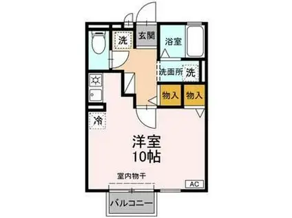 ラ・メールTAKASAGO A(ワンルーム/1階)の間取り写真