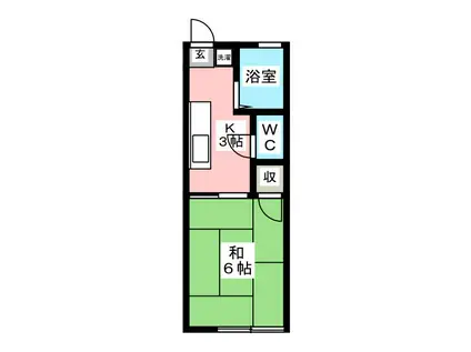 東名ハイツA棟(1K/1階)の間取り写真