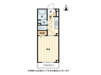 カルムシャンブル(1K/2階)の間取り写真