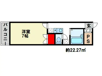 フォーサイト二日市西REVIVE(1K/5階)の間取り写真