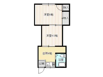 STハイツ志家(2K/1階)の間取り写真