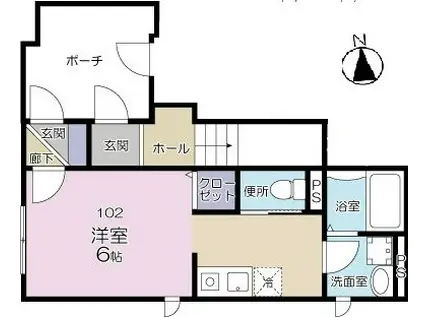 シャルム浮間(ワンルーム/1階)の間取り写真