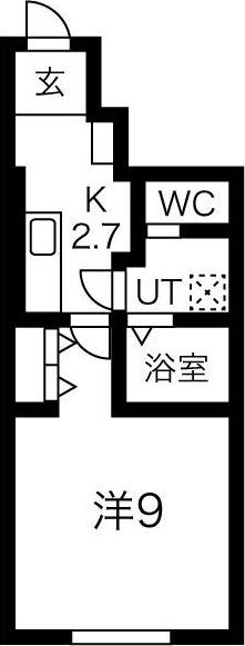 LEBEL VIER(1K/1階)の間取り写真