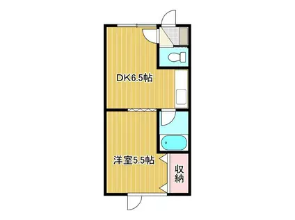 コーポミヤサカ(1DK/1階)の間取り写真