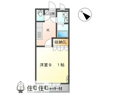 VIOLETII(1K/1階)の間取り写真