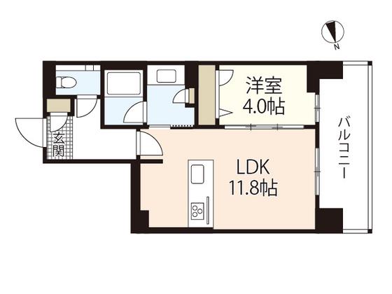 シャーメゾンステージ中央通(1LDK/4階)の間取り写真