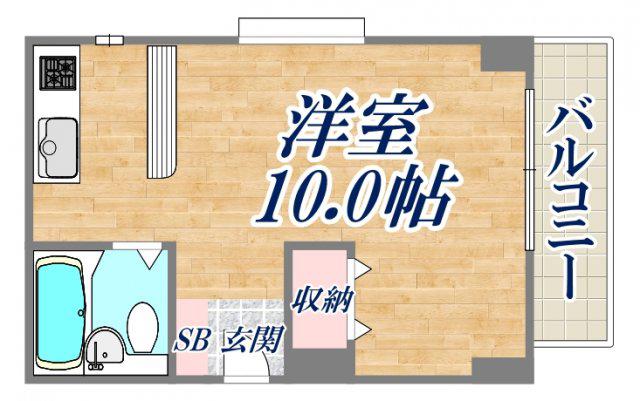 キングコーポラスⅡ(ワンルーム/1階)の間取り写真
