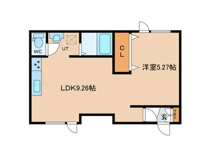 ド・フールネス716(1LDK/1階)の間取り写真